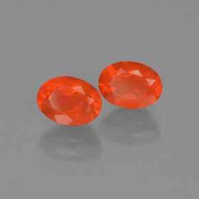 Pedras preciosas de Opala de Fogo Laranja natural de 1.34 ct, Corte Oval, Transparente