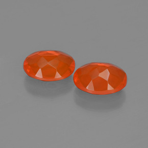 Pedras preciosas de opala de fogo vermelho natural de 1,29 ct, corte oval, transparente