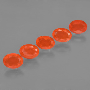 Pedras preciosas de opala de fogo laranja natural de  ct, corte oval, transparente