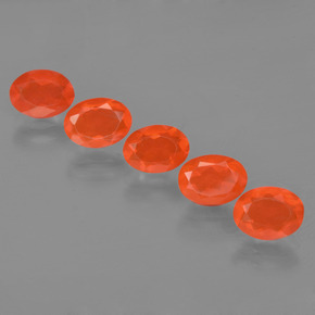 Pedras preciosas de opala de fogo laranja natural de  ct, corte oval, transparente