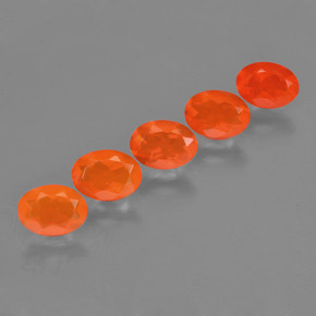 Pedras preciosas de opala de fogo laranja natural de  ct, corte oval, transparente
