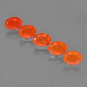 Pedras preciosas de opala de fogo laranja natural de  ct, corte oval, transparente