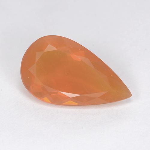 Opala de Fogo Laranja Médio Natural 2.94ct, Formato de pêra, Translúcido