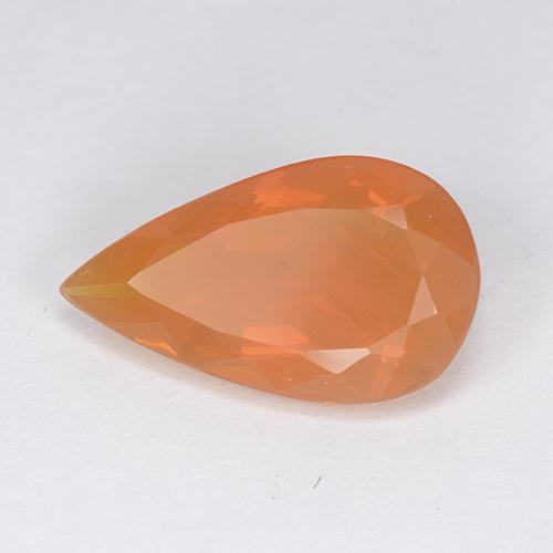Opala de Fogo Laranja Médio Natural 2.94ct, Formato de pêra, Translúcido