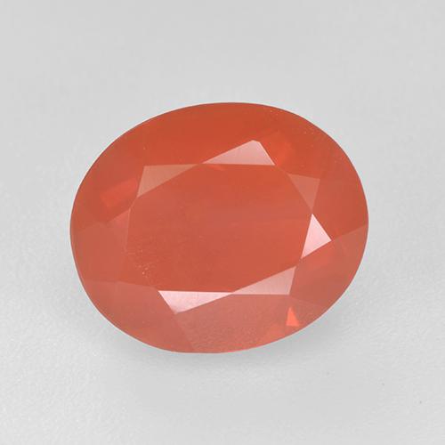 Opala de fogo laranja natural 2,89ct, corte oval, translúcido
