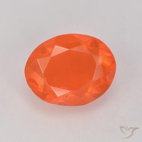 0.75ct Natural Laranja brilhante opala de fogo, oval, Transparente