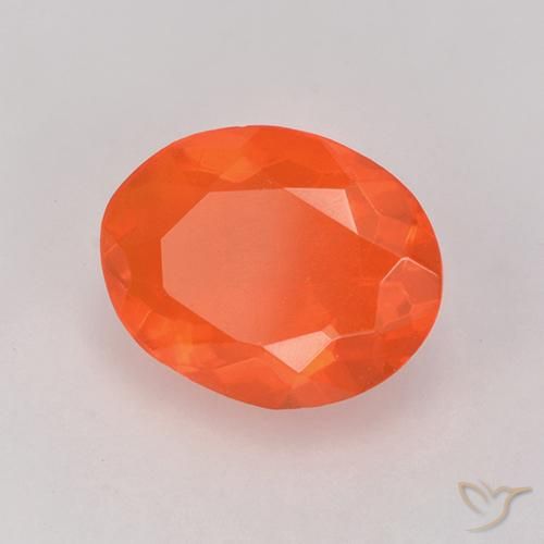 opala de fogo Laranja brilhante Natural 0.75ct, oval, Transparente