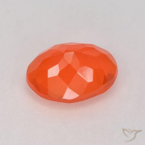 opala de fogo Laranja brilhante Natural 0.75ct, oval, Transparente