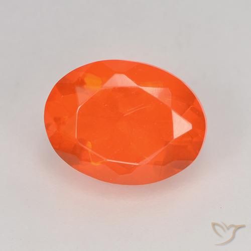 0.83ct Natural fogo laranja opala de fogo, oval, Transparente