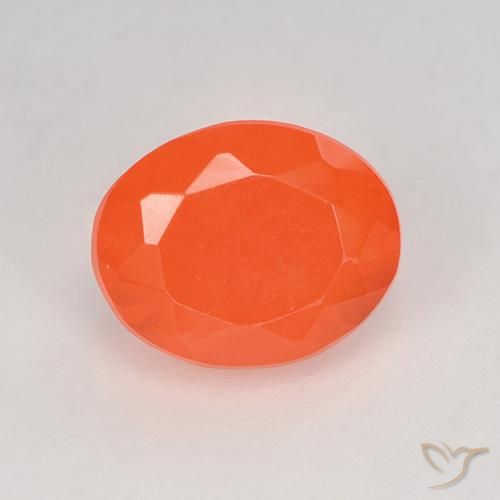 Opala de fogo laranja natural 0,80ct, corte oval, transparente