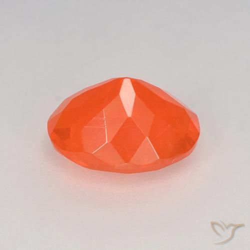Opala de fogo laranja natural 0,80ct, corte oval, transparente