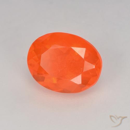 opala de fogo Laranja brilhante Natural 0.82ct, oval, Transparente