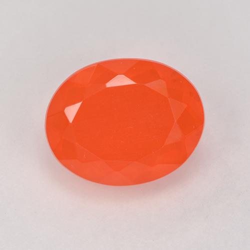 Opala de fogo laranja natural 1,30ct, corte oval, transparente