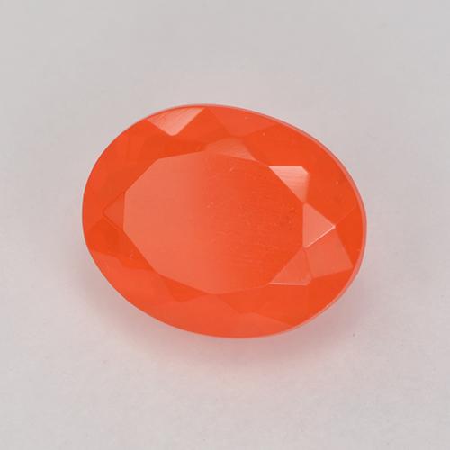 Opala de fogo laranja natural 1,30ct, corte oval, transparente