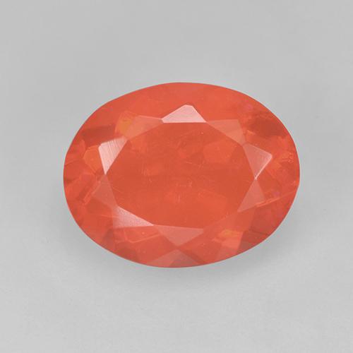 Opala de Fogo Laranja Avermelhado Profundo Natural 1.11ct, Corte Oval, Transparente