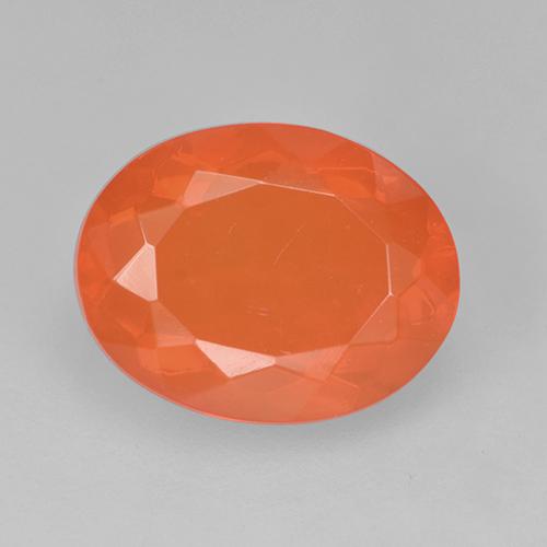 Opala de fogo laranja natural 1,67ct, corte oval, transparente