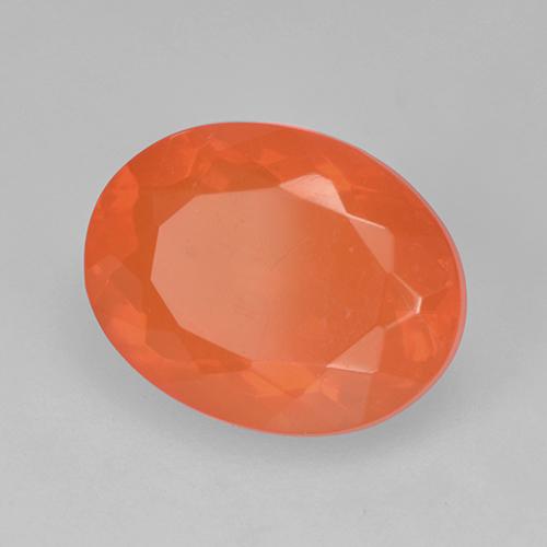 Opala de fogo laranja natural 1,67ct, corte oval, transparente