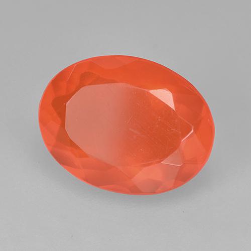 Opala de fogo laranja natural 1,37ct, corte oval, transparente