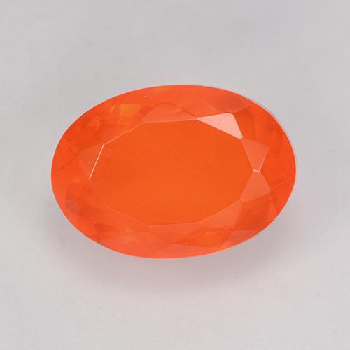 Opala de Fogo Laranja brilhante Natural 2.93ct, Corte Oval, Transparente