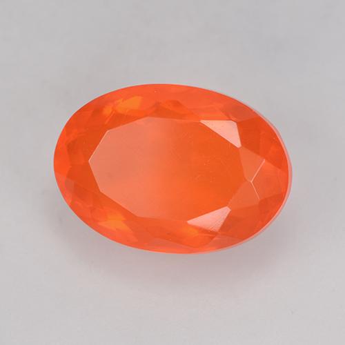 Opala de Fogo Laranja brilhante Natural 2.93ct, Corte Oval, Transparente