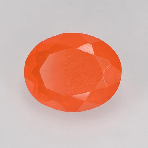 Opala de fogo laranja natural 1,69ct, corte oval, transparente