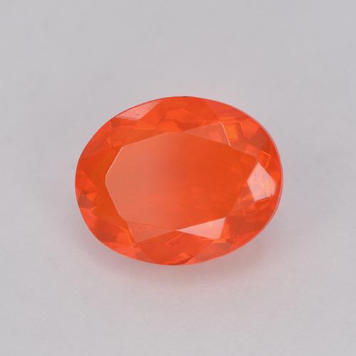 Opala de Fogo Laranja Intenso Natural 0.83ct, Corte Oval, Transparente