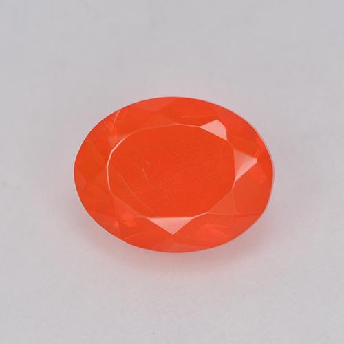 Opala de fogo laranja natural 0,93ct, corte oval, transparente