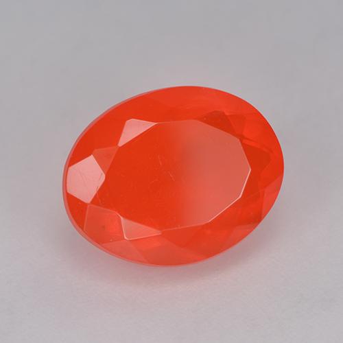 Opala de fogo vermelho natural 2,42ct, corte oval, transparente