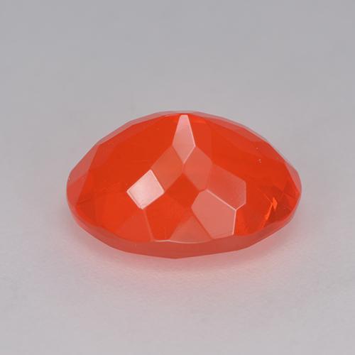 Opala de fogo vermelho natural 2,42ct, corte oval, transparente