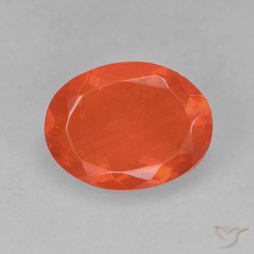 0.64ct Natural laranja quente opala de fogo, oval, Transparente