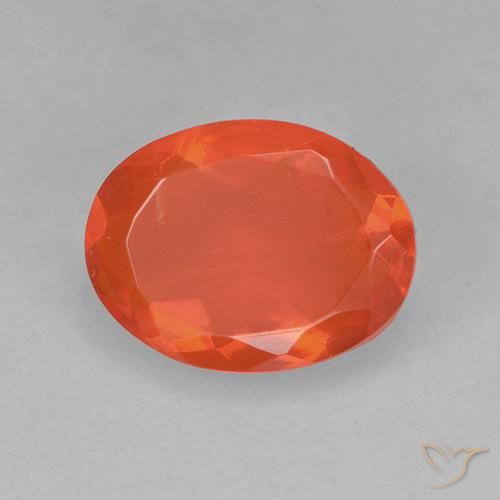 opala de fogo laranja quente Natural 0.64ct, oval, Transparente