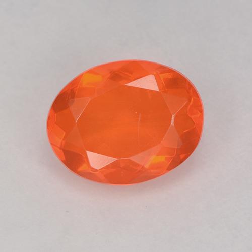 Opala de Fogo Laranja Avermelhado Profundo Natural 0.76ct, Corte Oval, Transparente