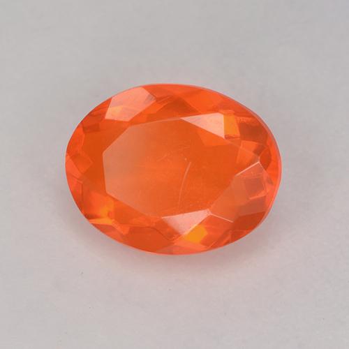 Opala de Fogo Laranja Avermelhado Profundo Natural 0.76ct, Corte Oval, Transparente