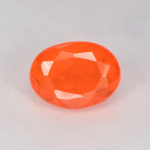 Opala de fogo laranja natural 0,46ct, corte oval, transparente
