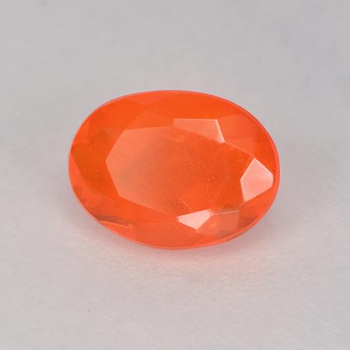 Opala de fogo laranja natural 0,46ct, corte oval, transparente