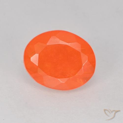 0.50ct Natural Laranja brilhante opala de fogo, oval, Transparente