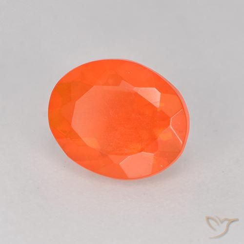 opala de fogo Laranja brilhante Natural 0.50ct, oval, Transparente