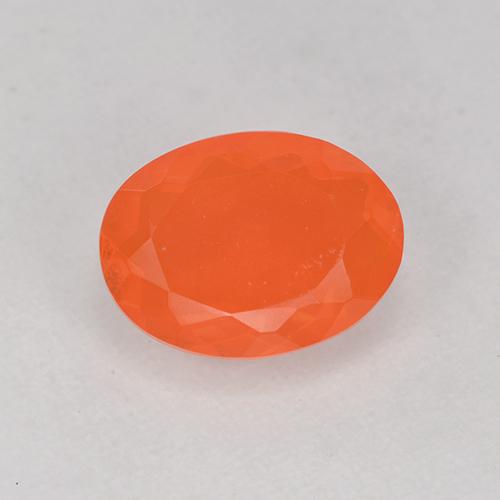 Opala de fogo laranja natural 0,75ct, corte oval, transparente