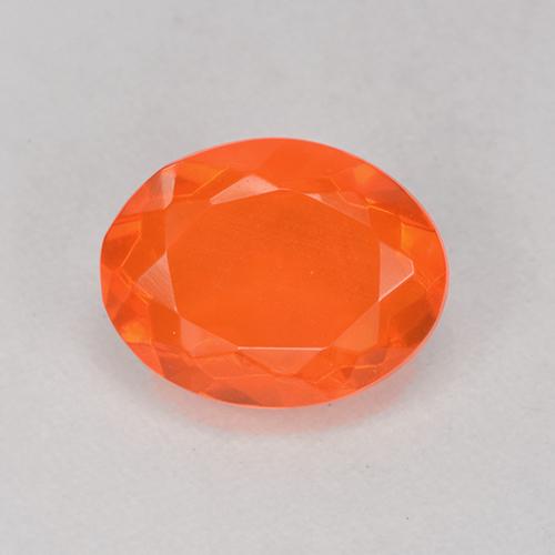 Opala de Fogo Laranja Intenso Natural 0.85ct, Corte Oval, Transparente