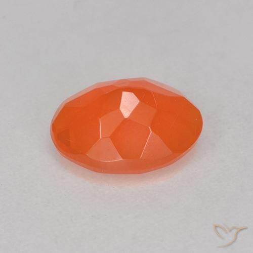 Opala de Fogo Laranja Avermelhado Profundo Natural 0.64ct, Corte Oval, Transparente
