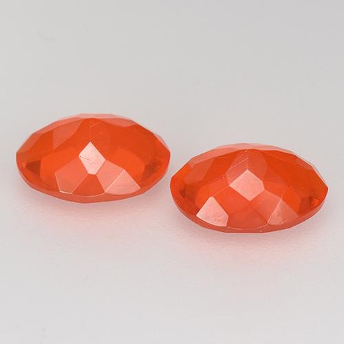 Pedras preciosas de Opala de Fogo Laranja Avermelhado Profundo natural de 1.56 ct, Corte Oval, Transparente
