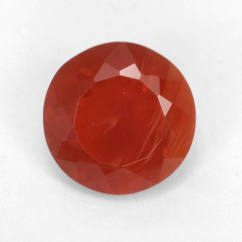Opala de Fogo vermelho médio Natural 1.02ct, Corte Redondo, Translúcido