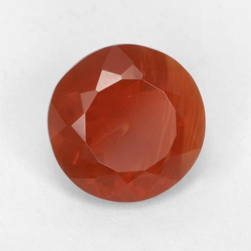 Opala de Fogo vermelho médio Natural 1.02ct, Corte Redondo, Translúcido