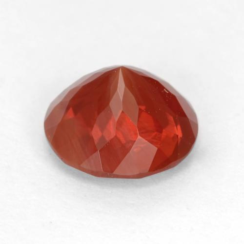 Opala de Fogo vermelho médio Natural 1.02ct, Corte Redondo, Translúcido