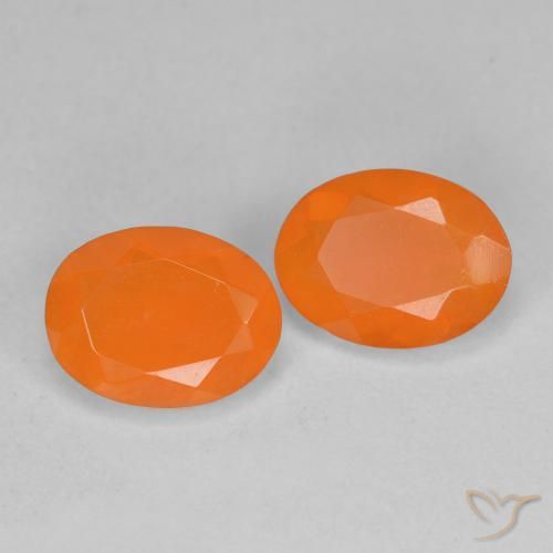 Pedras preciosas de opala de fogo Laranja Médio natural de 1.49 ct, oval, Transparente