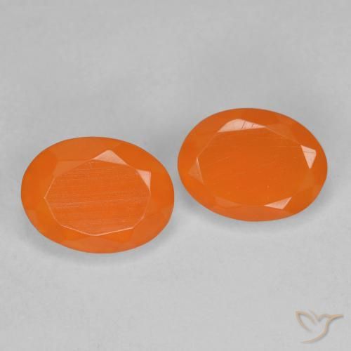 Pedras preciosas de opala de fogo laranja natural de 1,45 ct, corte oval, transparente