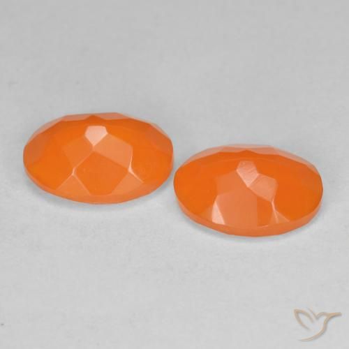 Pedras preciosas de opala de fogo laranja natural de 1,45 ct, corte oval, transparente