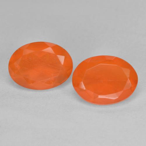 Pedras preciosas de opala de fogo laranja natural de 1,50 ct, corte oval, transparente