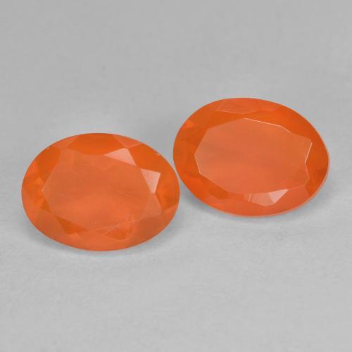 Pedras preciosas de opala de fogo laranja natural de 1,50 ct, corte oval, transparente