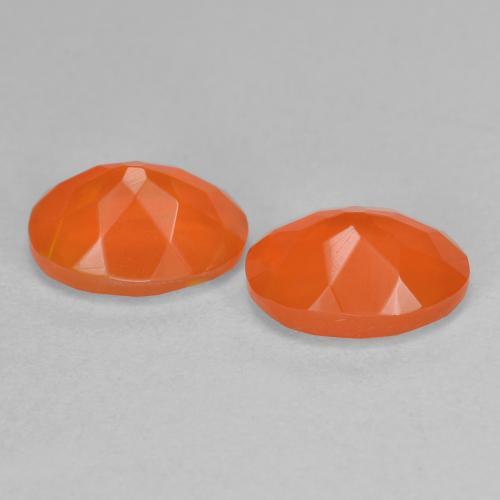 Pedras preciosas de opala de fogo laranja natural de 1,50 ct, corte oval, transparente